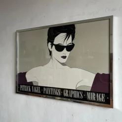 Online Pamono Patrick Nagel, Female Figure, 1980s, Giclée Print, Framed