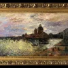 Pamono Paul Flaubert, Sunset in Venice, 1950s, Oil on Panel, Framed> Impressionist