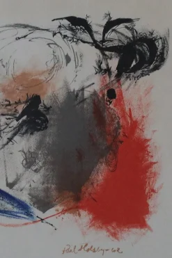 Discount Pamono Paul Holsby, Composition, Color Lithograph, 1962, Framed