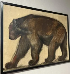 Discount Pamono Paul Jouve, The Brown Bear, 1950s, Oil on Canvas