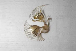 Pamono Peacock Wall Sculpture in Brass by Curtis Jere, 1980s> Wall Decor