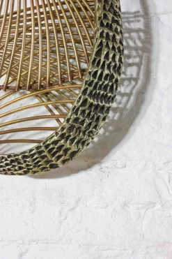 Pamono Peacock Wall Sculpture in Brass by Curtis Jere, 1980s><noscript><img width=