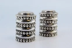 Pamono Pearlized Silver Salt and Pepper Shakers, Set of 2><noscript><img width=
