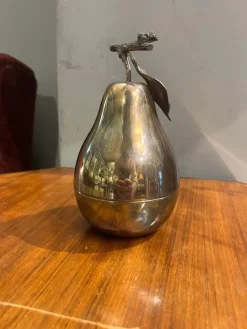 Pamono Pear-Shaped Silver Ice Bucket from Teghini, 1970s><noscript><img width=