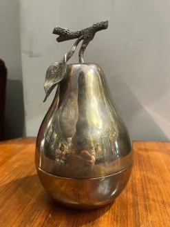 Pamono Pear-Shaped Silver Ice Bucket from Teghini, 1970s><noscript><img width=