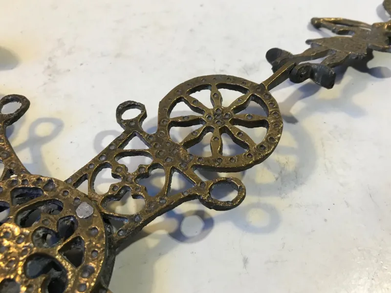 Pamono Pendant Cross Candleholder in Bronze, Greece, 1920s> Candleholders