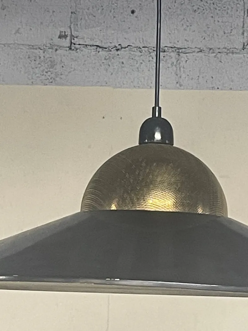 Pamono Pendant in Brass and Enameled Metal, 1970s> Ceiling Lights