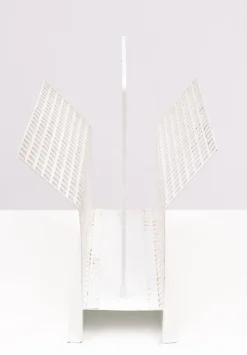 New Pamono Perforated Metal Newspaper Rack, France, 1965