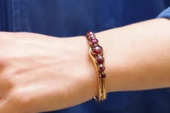 Pamono Perpignan Garnet Bangle Bracelet> Bracelets