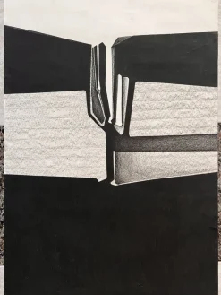 Discount Pamono Peter Steinforth, Geometric Abstraction, Original Ink Drawing, 1969