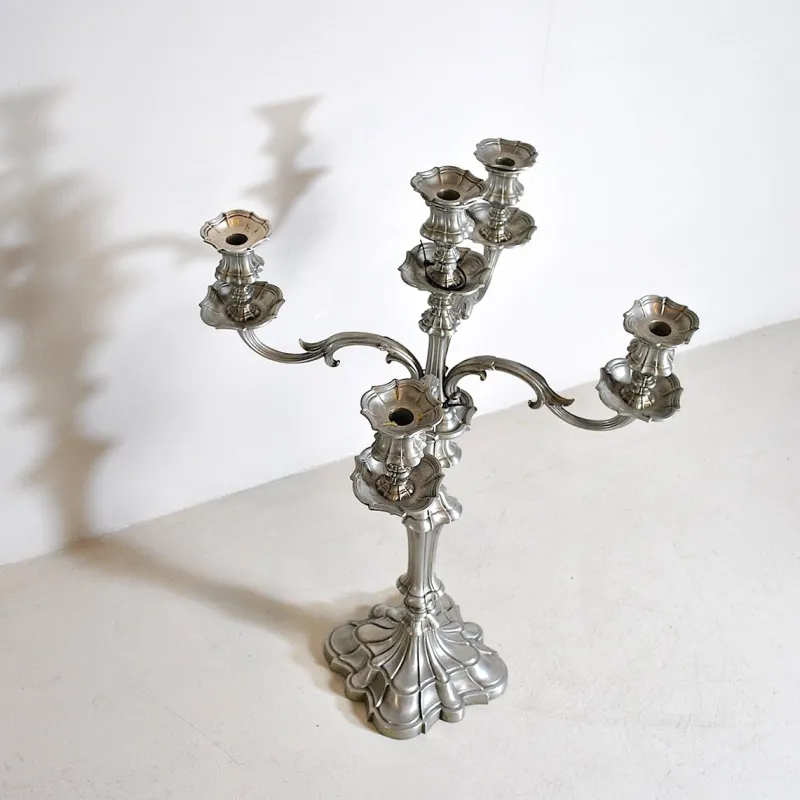 Pamono Pewter 5-Arm Candleholder, 1940s