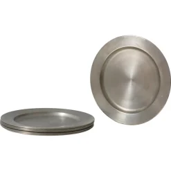 Pamono Pewter Charger Plates from Svenskt Tenn, Sweden, 1950s, Set of 6> Dinner Plates & Bowls