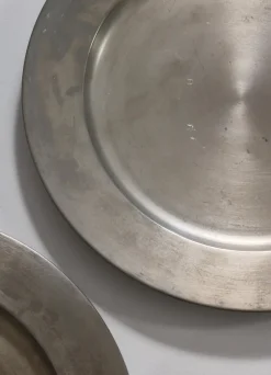 Pamono Pewter Charger Plates from Svenskt Tenn, Sweden, 1950s, Set of 6><noscript><img width=