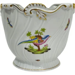 Best Pamono Pheasant Pattern Porcelain Cachepot from Herend