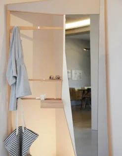 Pamono Phelie Wall Mirror with Coat Rack by Kathrin Charlotte Bohr for Jacobsroom><noscript><img width=