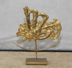 Pamono Philippe Cheverny, Virgo Horoscope Sculpture, 1970s, Bronze> Minimalist