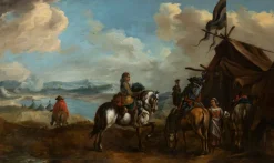 Hot Pamono Philips Wouwerman, Dutch Landscape, 1660, Oil on Panel