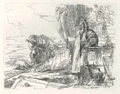 Sale Pamono Philosopher Standing with Two Figures - Original Etching by G.B. Tiepolo 1740s