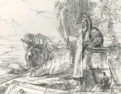 Sale Pamono Philosopher Standing with Two Figures - Original Etching by G.B. Tiepolo 1740s