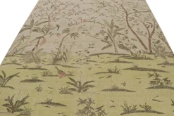 Sale Pamono Pictorial Rug in Green and Taupe from R&K Principal Jahanshah Nazmiyal