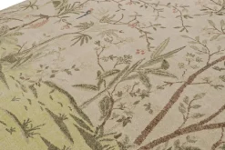 Sale Pamono Pictorial Rug in Green and Taupe from R&K Principal Jahanshah Nazmiyal