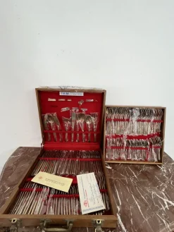 Pamono 120-Piece Oriental Brass Cutlery Set, 1977, Set of 120><noscript><img width=