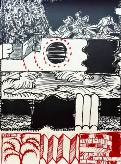 Pamono Pierre Alechinsky, Paysage déplié, 1995, Lithograph> Prints & Multiples