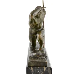 Pamono Pierre Le Faguays, Art Deco Sculpture of Athlete with Bow, 1930, Bronze on Marble Base><noscript><img width=
