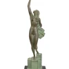 Sale Pamono Pierre Le Faguays for Max Le Verrier, Love Message, Spelter & Marble, Art Deco Style Sculpture