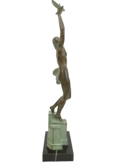 Sale Pamono Pierre Le Faguays for Max Le Verrier, Love Message, Spelter & Marble, Art Deco Style Sculpture
