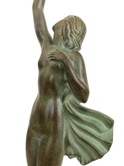 Sale Pamono Pierre Le Faguays for Max Le Verrier, Love Message, Spelter & Marble, Art Deco Style Sculpture