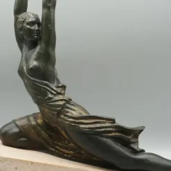 Pamono Pierre Le Faguays, Palm Dancer, Original Bronze Sculpture, 1920s-1940s><noscript><img width=