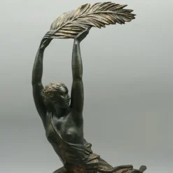 Pamono Pierre Le Faguays, Palm Dancer, Original Bronze Sculpture, 1920s-1940s><noscript><img width=