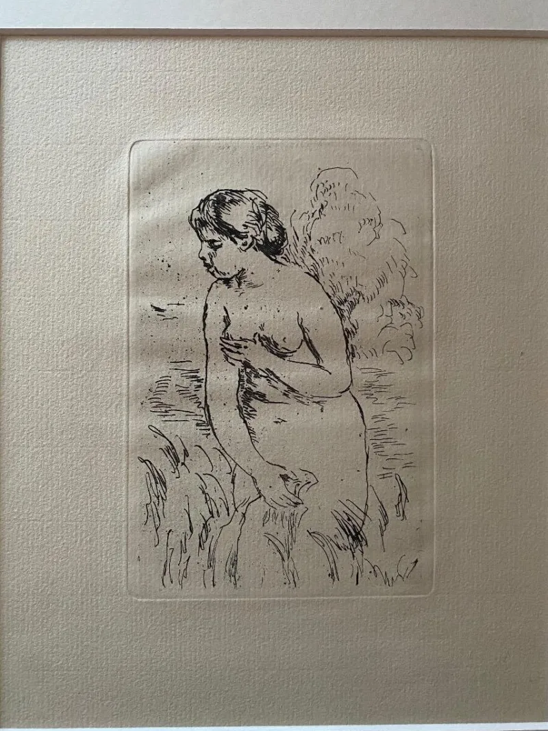 Pamono Pierre-Auguste Renoir - Nude Bather - Original Etching - Early 20th Century> Impressionist