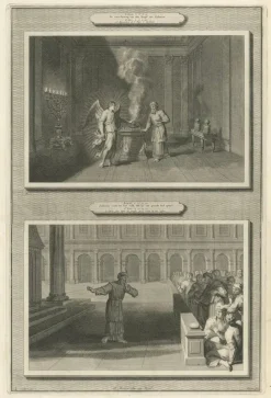 Outlet Pamono Pieter Mortier, Angel Appears to Zechariah and Zechariah Struck Mute, 1700, Paper