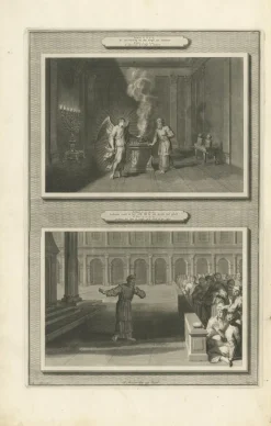 Outlet Pamono Pieter Mortier, Angel Appears to Zechariah and Zechariah Struck Mute, 1700, Paper
