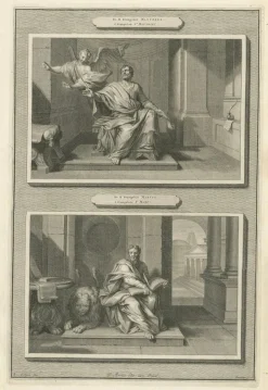 Pamono Pieter Mortier, Evangelists Matthew and Mark, 1700s, Paper> Prints & Multiples