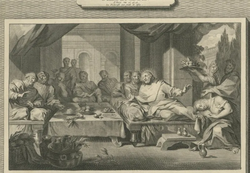 Pamono Pieter Mortier, Feast in the House of Simon and Parable of the Sower, 1700, Paper> Prints & Multiples