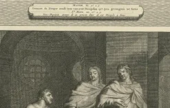 New Pamono Pieter Mortier, John the Baptist in Prison and Fall of the Tower of Siloam, 1700, Paper