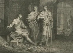 New Pamono Pieter Mortier, John the Baptist in Prison and Fall of the Tower of Siloam, 1700, Paper