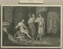 New Pamono Pieter Mortier, John the Baptist in Prison and Fall of the Tower of Siloam, 1700, Paper