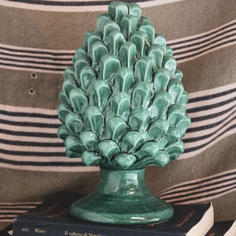 Pamono PIGNA Pinecone • Turquoise di Calamosche • H20 from Crita Ceramiche> Decorative Objects