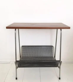 Hot Pamono Pilastro Style Metal and Teak Magazine Rack, 1950s