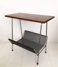 Hot Pamono Pilastro Style Metal and Teak Magazine Rack, 1950s