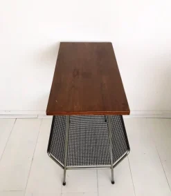 Hot Pamono Pilastro Style Metal and Teak Magazine Rack, 1950s