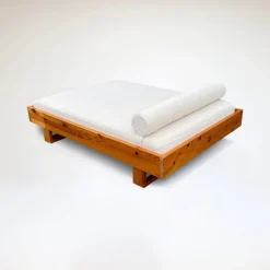 Pamono Pine and Bouclé Daybed by Ate Van Apeldoorn for Houtwerk Hattem, 1970s><noscript><img width=