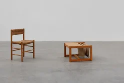 Pamono Pine and Linen Safari Series Coffee Table with Magazine Rack by Karin Möbring for Ikea, Sweden, 1970s> Coffee & Side Tables