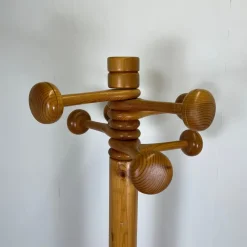 Pamono Pine Coat Rack with Articulated Arm, 1960s><noscript><img width=