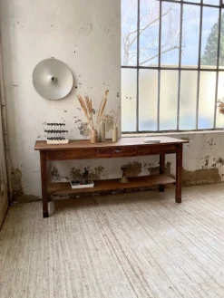 Pamono Pine Drapery Console Table, 1950s><noscript><img width=