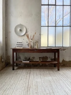 Pamono Pine Drapery Console Table, 1950s><noscript><img width=